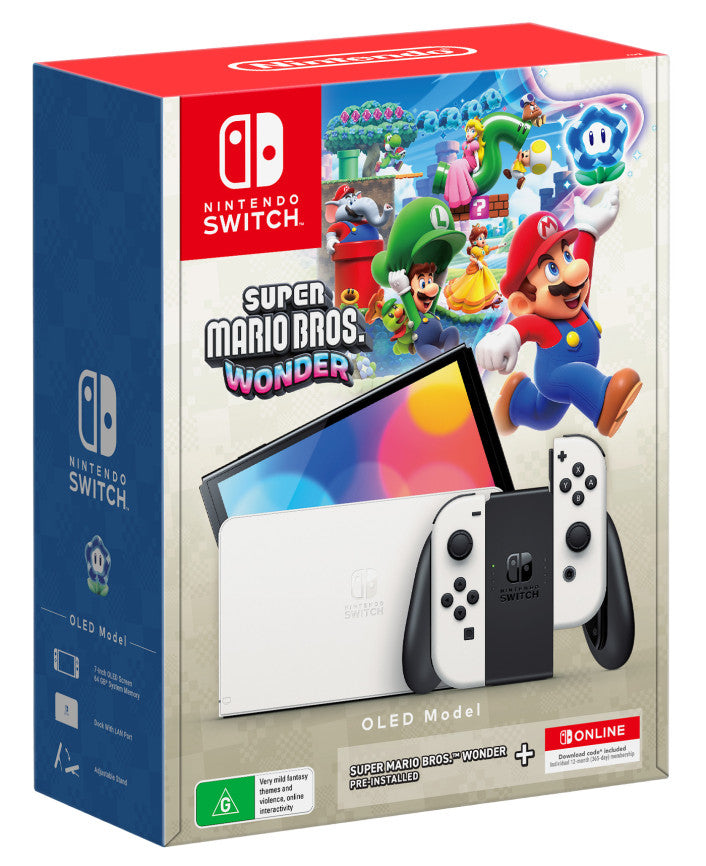 Switch OLED Model White Console Super Mario Bros Wonder
